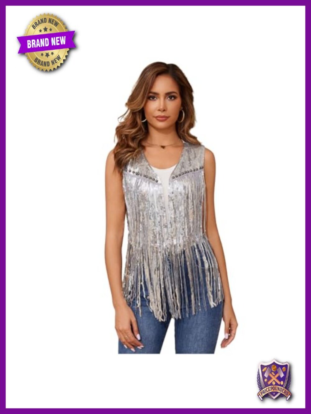 Sequin Sleeveless Tassel Vest Fringe Western Cowgirl Party Outfit